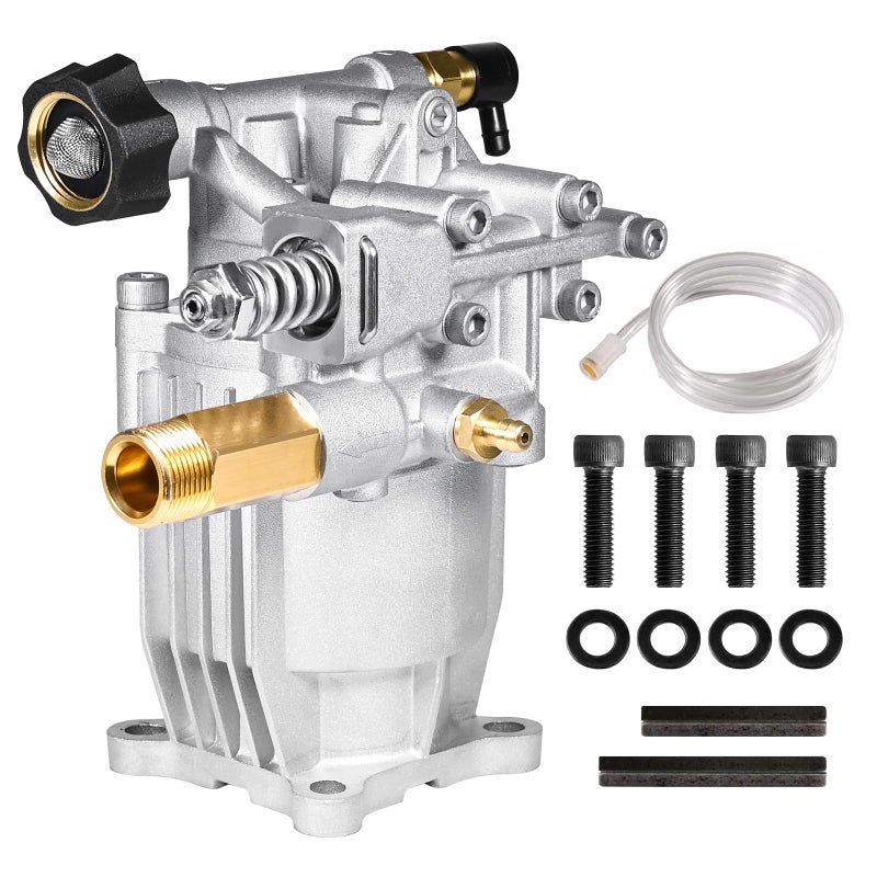 YAMATIC 3/4" Shaft Horizontal Pressure Washer Pump 3400 PSI 2.5 GPM Replacement Pump for Power Washer Compatible with Homelite, Troybilt, Simpson, Karcher, Honda GC160 GC190, AR RMV 2.5G30 - Image 1